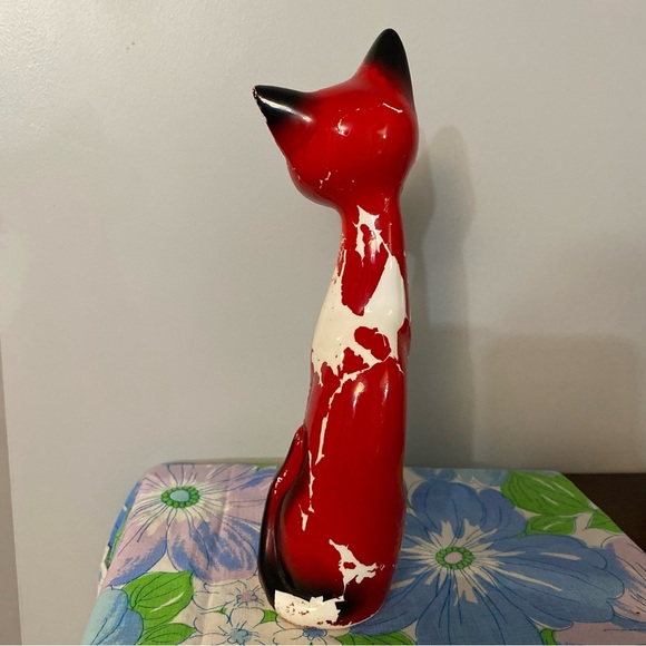 Vintage Kitty cat tall figurine kitschy cat decor - Picture 3 of 9